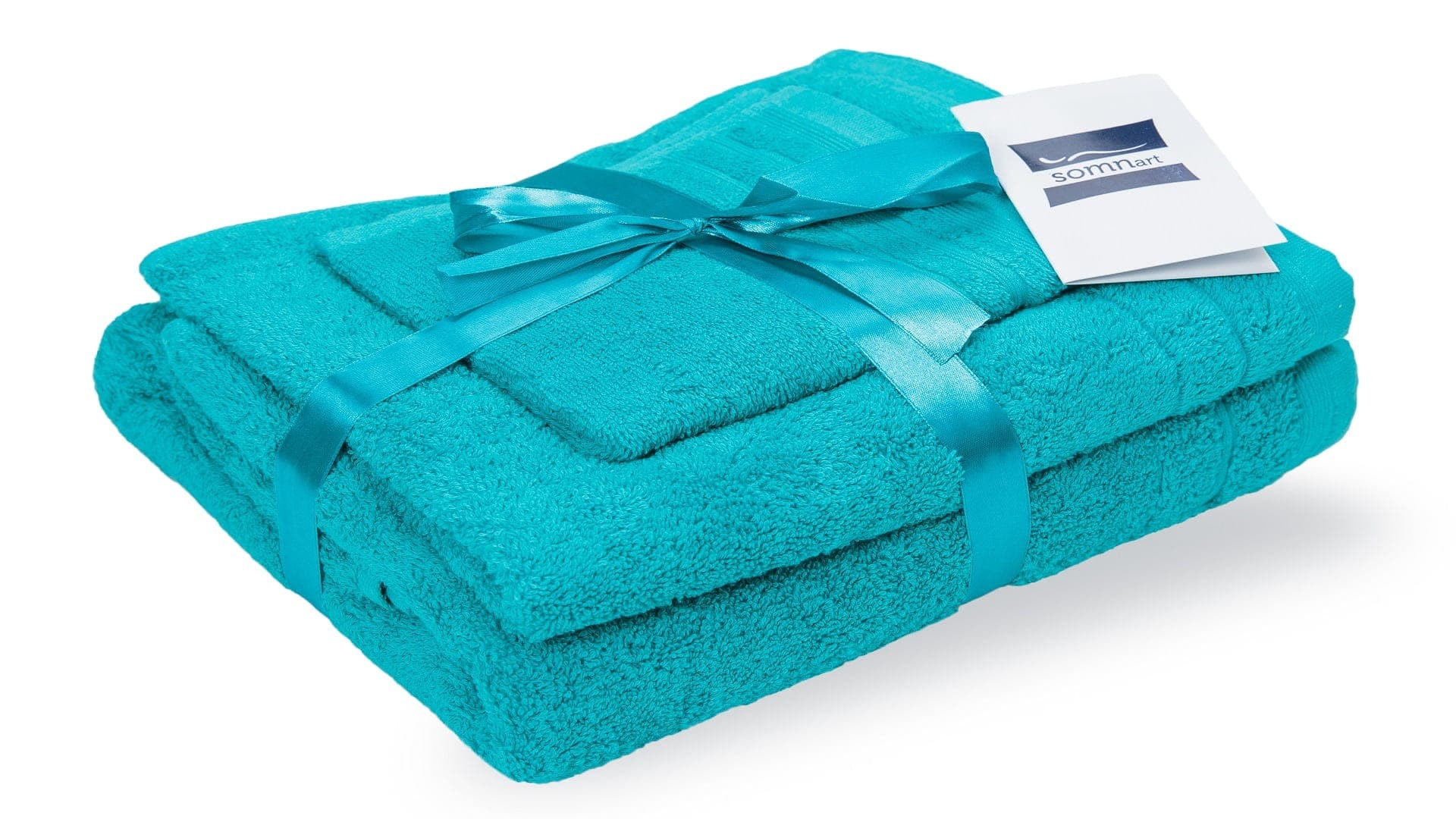 Set prosoape bumbac Somnart 400gsm de fata 50x90 cm + de corp 70x140 + de maini 30x50 cm, turcoaz
