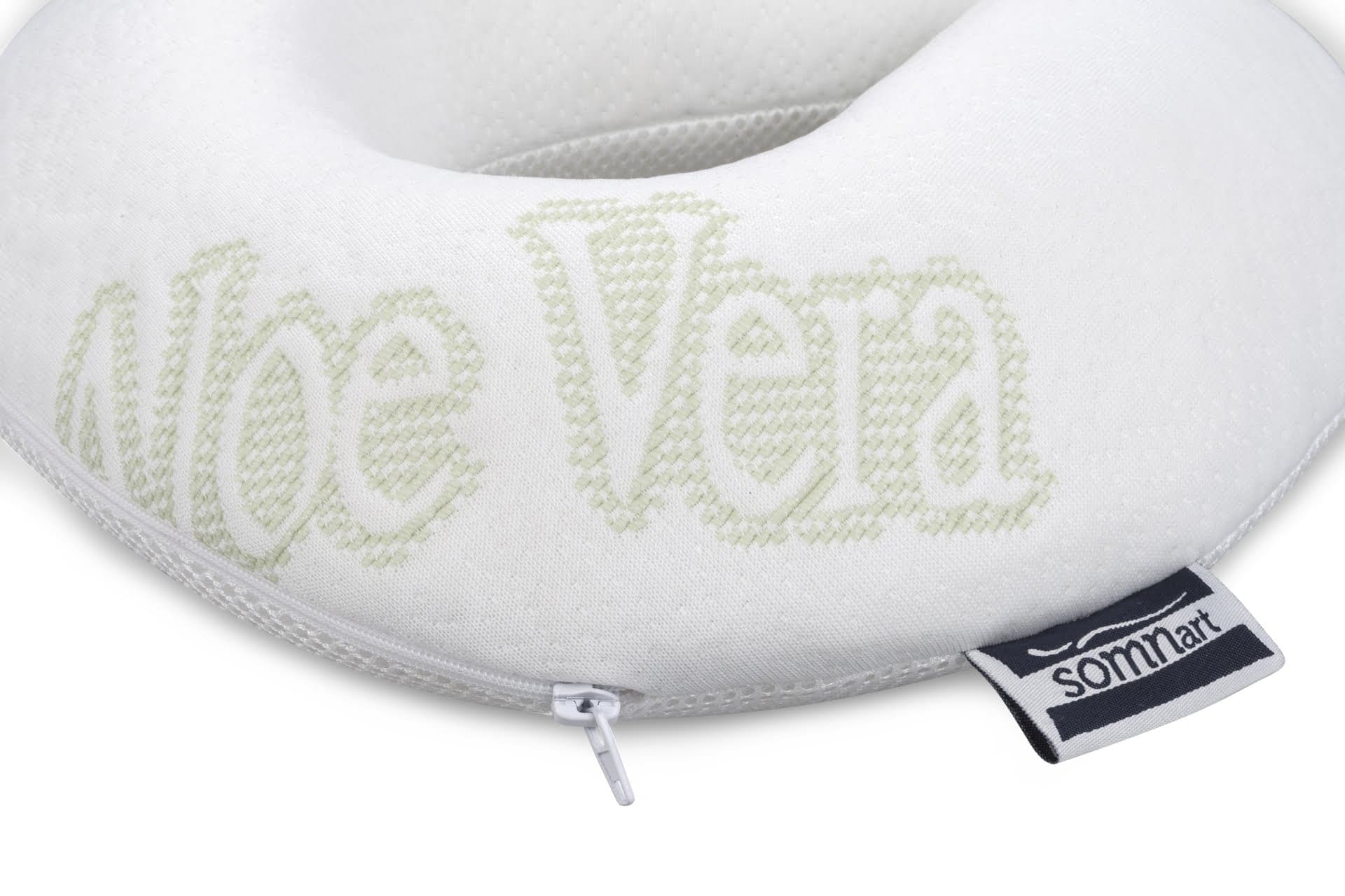 Perna calatorie Somnart Memory, cu spuma de memorie si husa detasabila si lavabila, Aloe Vera - 10