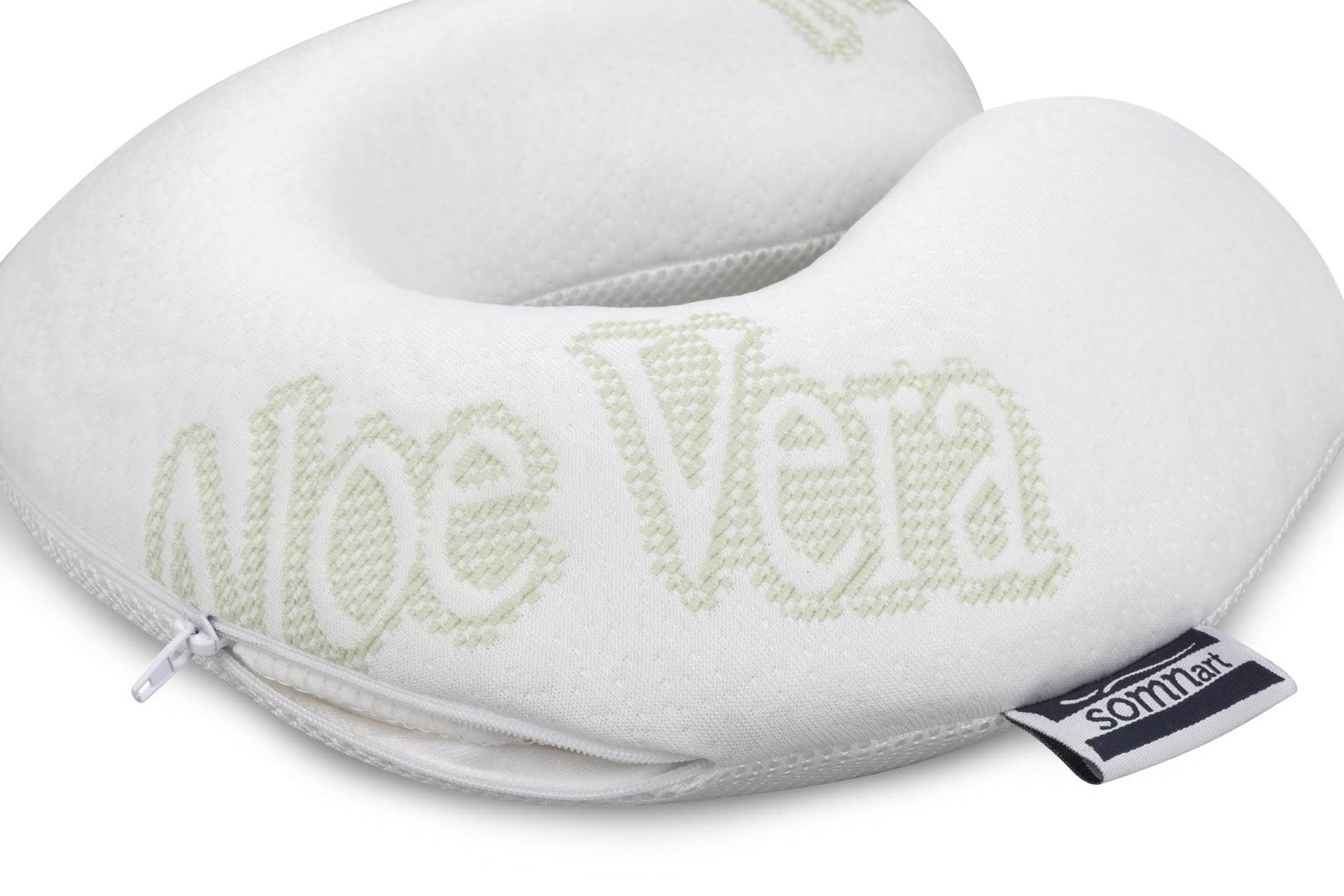 Perna calatorie Somnart Memory, cu spuma de memorie si husa detasabila si lavabila, Aloe Vera - 11