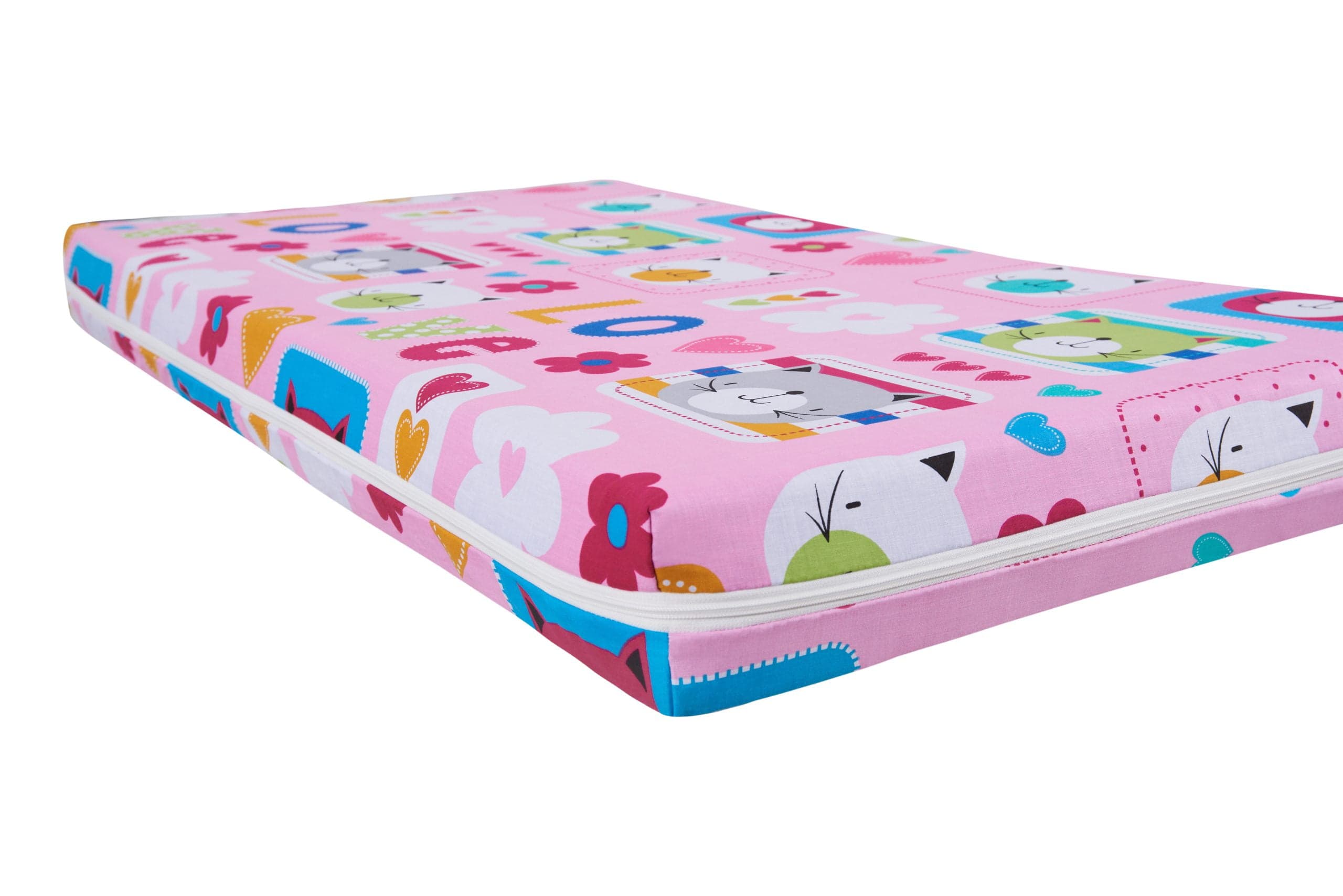 Saltea cu spumă poliuretanică Somnart Ortopedică 60x120, înălțime 10 cm, pentru bebeluși și copii, husă impermeabilă, fermitate medie, model flori - 6
