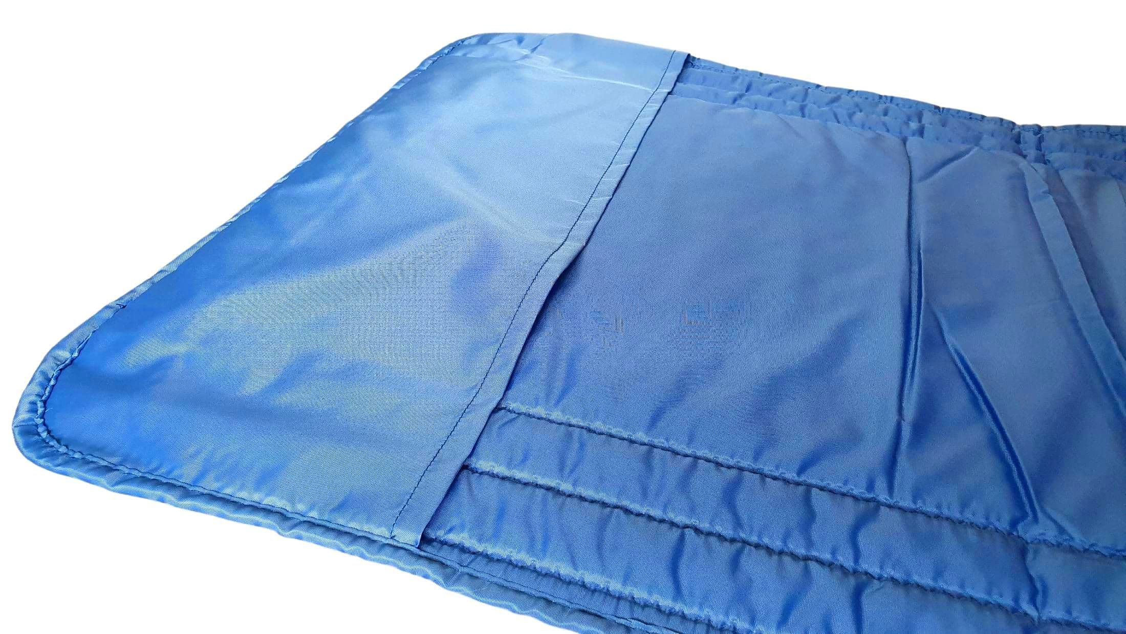 Saltea cu interior vatelină Somnart 60x190, înălțime 1 cm, pentru șezlong, două segmente, husă impermeabilă, culoare albastru - 26