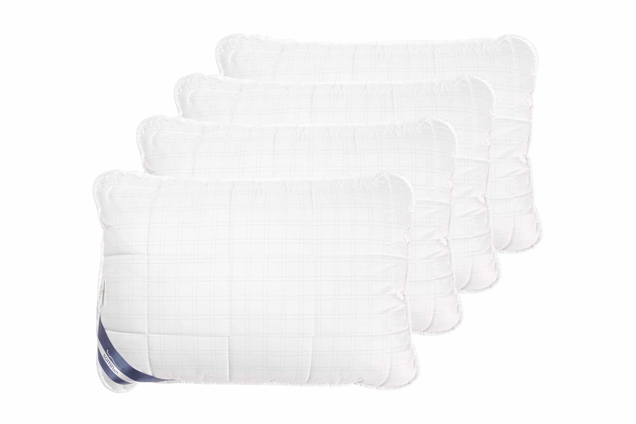 Set 4 perne Somnart matlasate model patrat  50x70 cm, microfibra  carbon