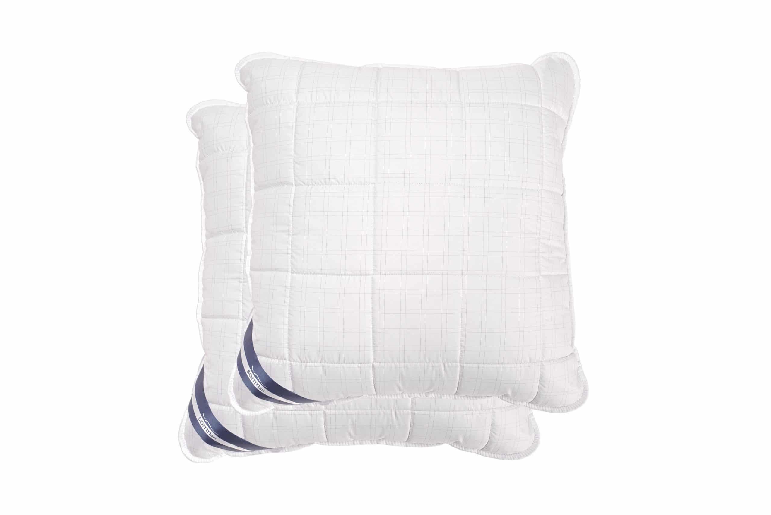 Set 2 perne matlasate Somnart, 70x70 cm, microfibra cu fibre de carbon, model patrate