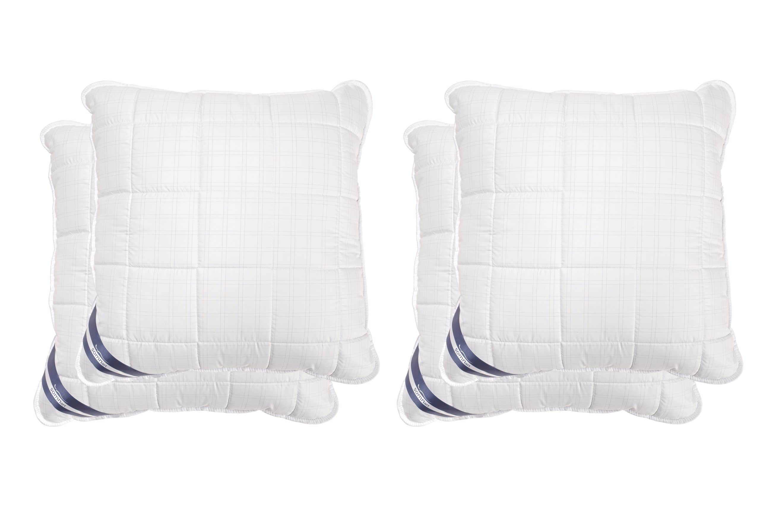 Set 4 perne Somnart matlasate model patrat, 70x70 cm, microfibra carbon