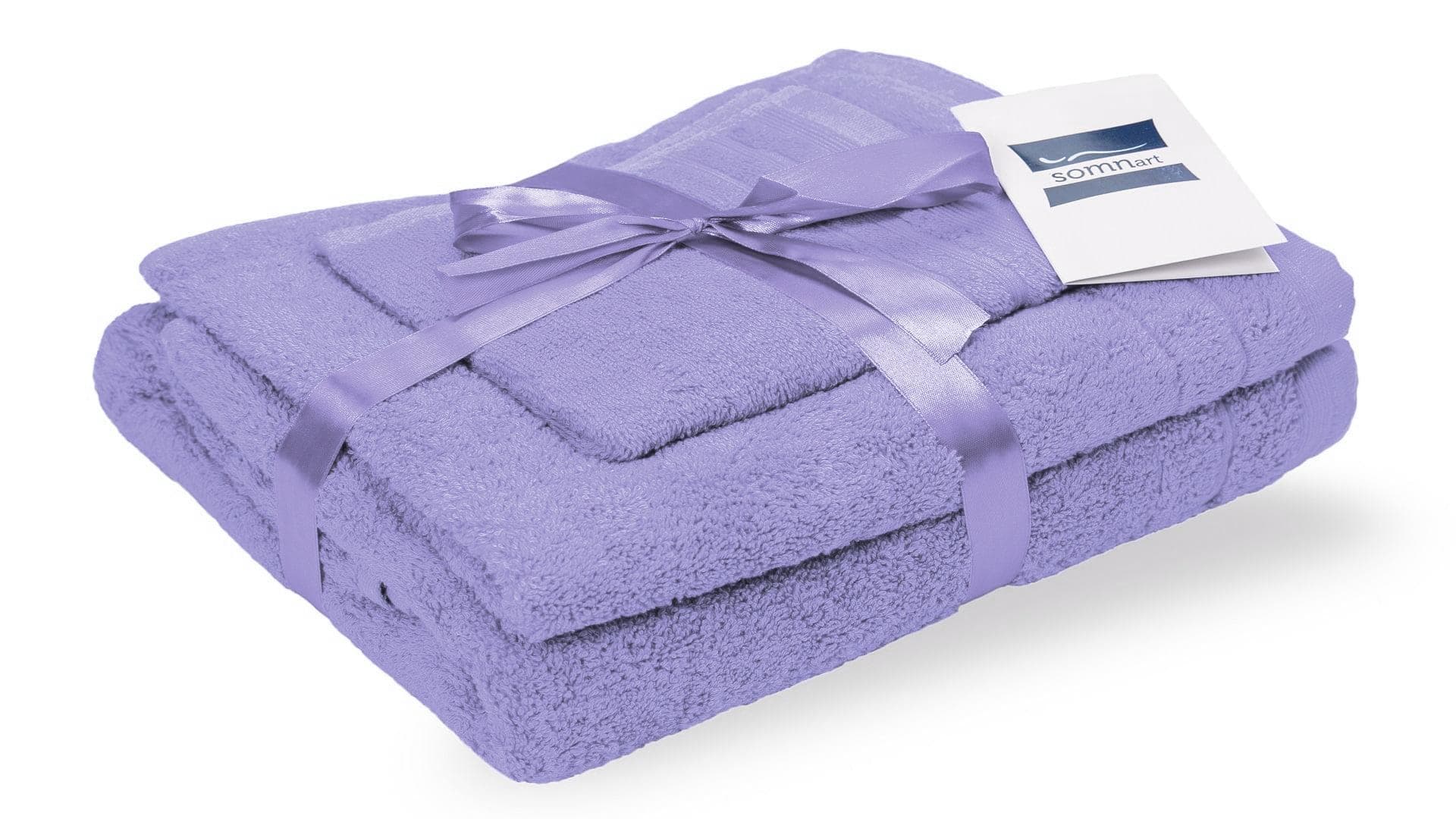 Set prosoape bumbac Somnart 600gsm de fata 50x90 cm + de corp 70x140 + de maini 30x50 cm, lila