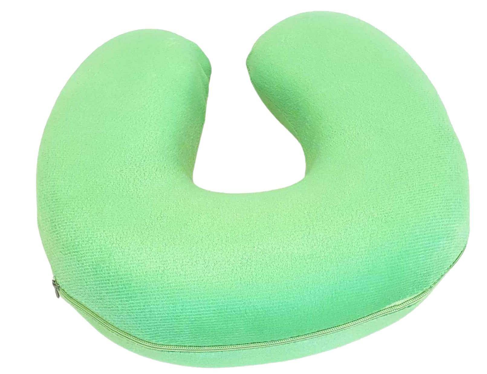 Perna calatorie SomnART, spuma Memory, verde, 32x32x8