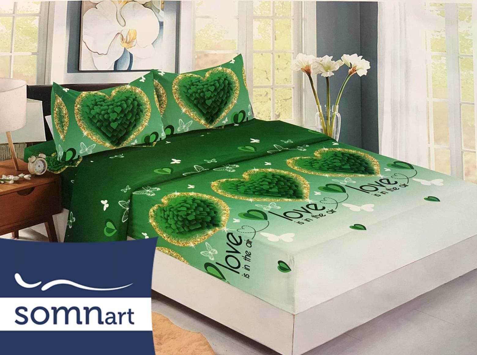 Husa de pat Finet + 2 fete de perna, pentru saltea de 160×200 cm, Bufnite - 2