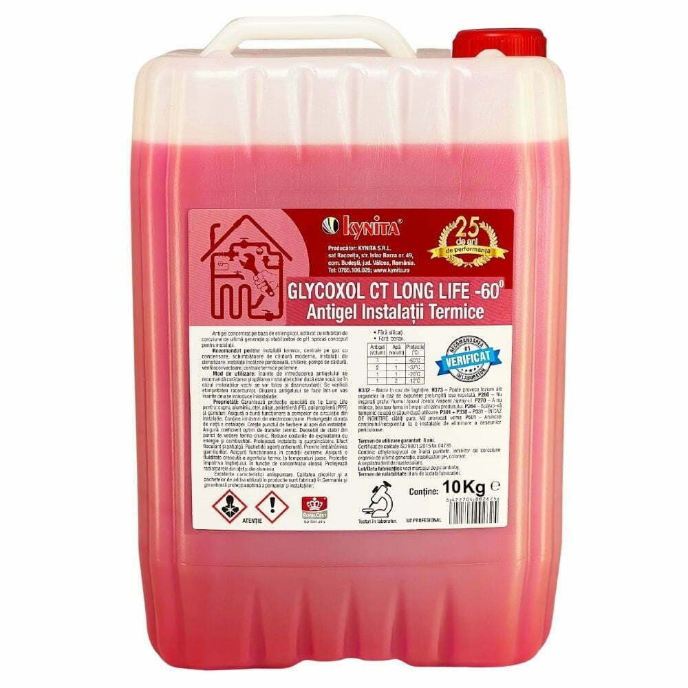 Antigel instalatii, Glycoxol CT Long Life -60°C, 10KG, aditivat cu inhibitori de coroziune - 1