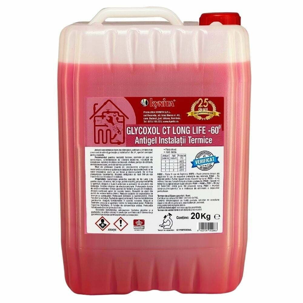Antigel instalatii, Glycoxol CT Long Life -60°C, 20KG, aditivat cu inhibitori de coroziune - 1