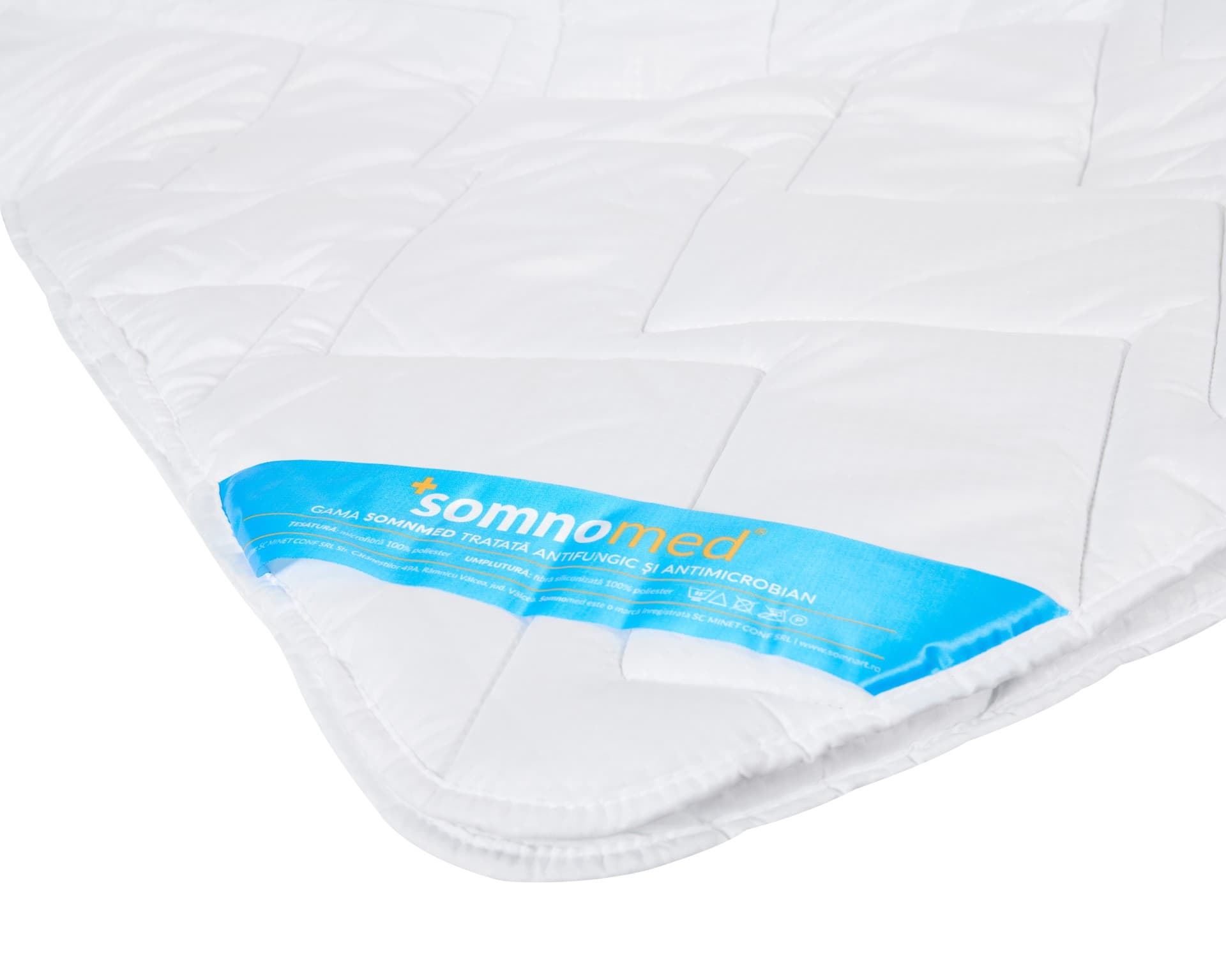 Pilota antiacarieni si antifungi, Somnomed, microfibra alba, 140x200, umplutura de primavara-toamna, 200 gsm - 4