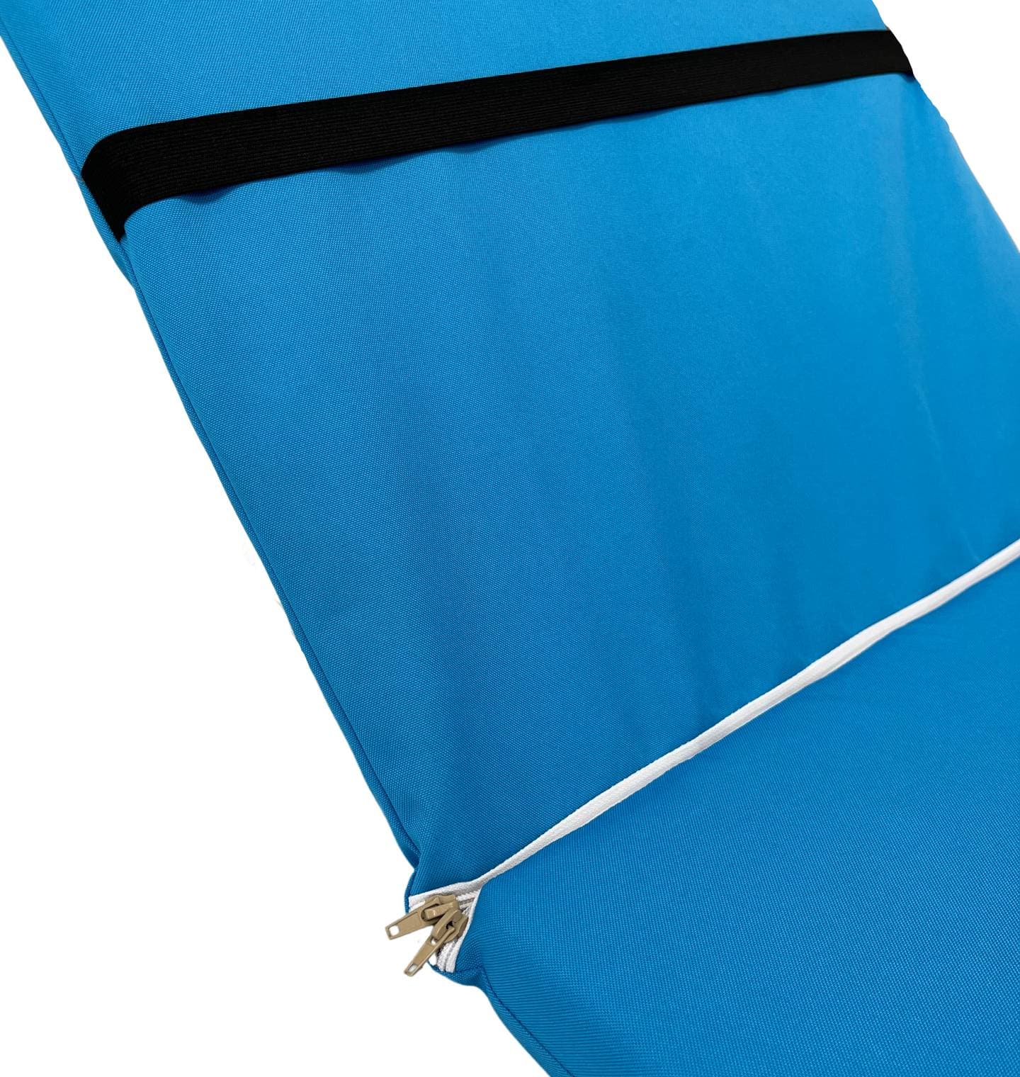 Saltea cu spumă poliuretanică Somnart 60x185, înălțime 4 cm, pentru șezlong, doua segmente, husă impermeabilă, culoare albastru deschis - 4