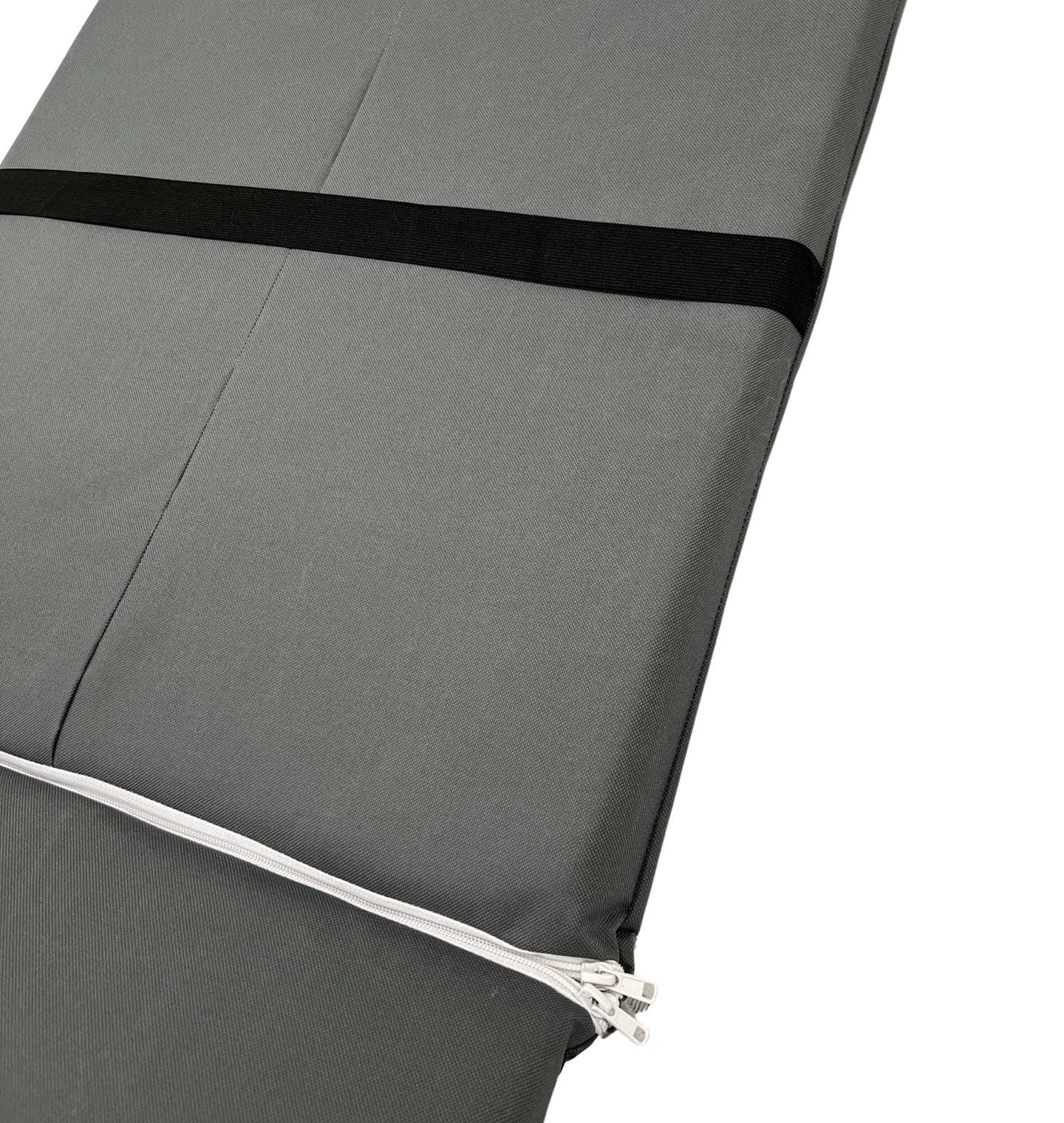 Saltea cu spumă poliuretanică Somnart 60x185, înălțime 4 cm, pentru șezlong, doua segmente, husă impermeabilă, culoare gri - 4