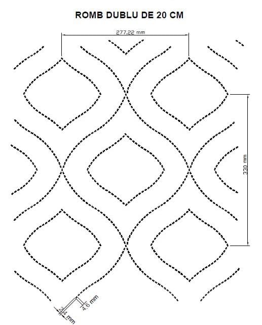 Matlaseu US, microfibra alba, Fill 200g/2.25 m, model romb 20 cm - 3