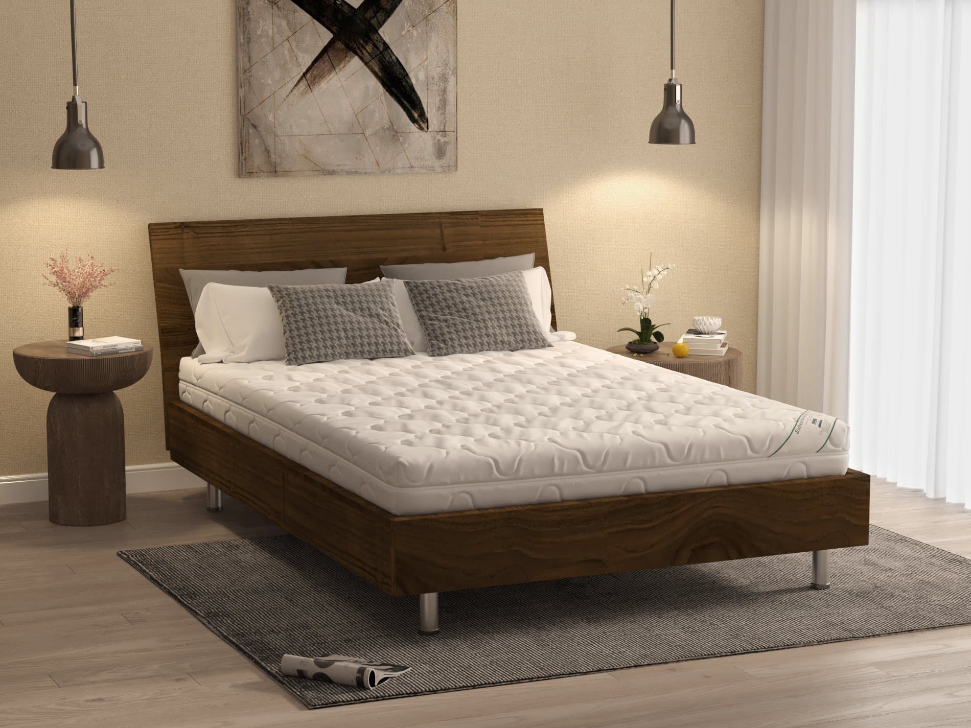 Saltea cu spumă poliuretanică Somnart HypoallergenicMed Bumbac 180x190, înălțime 16 cm, hipoalergenică, husă cu fermoar, rulată, fermitate medie