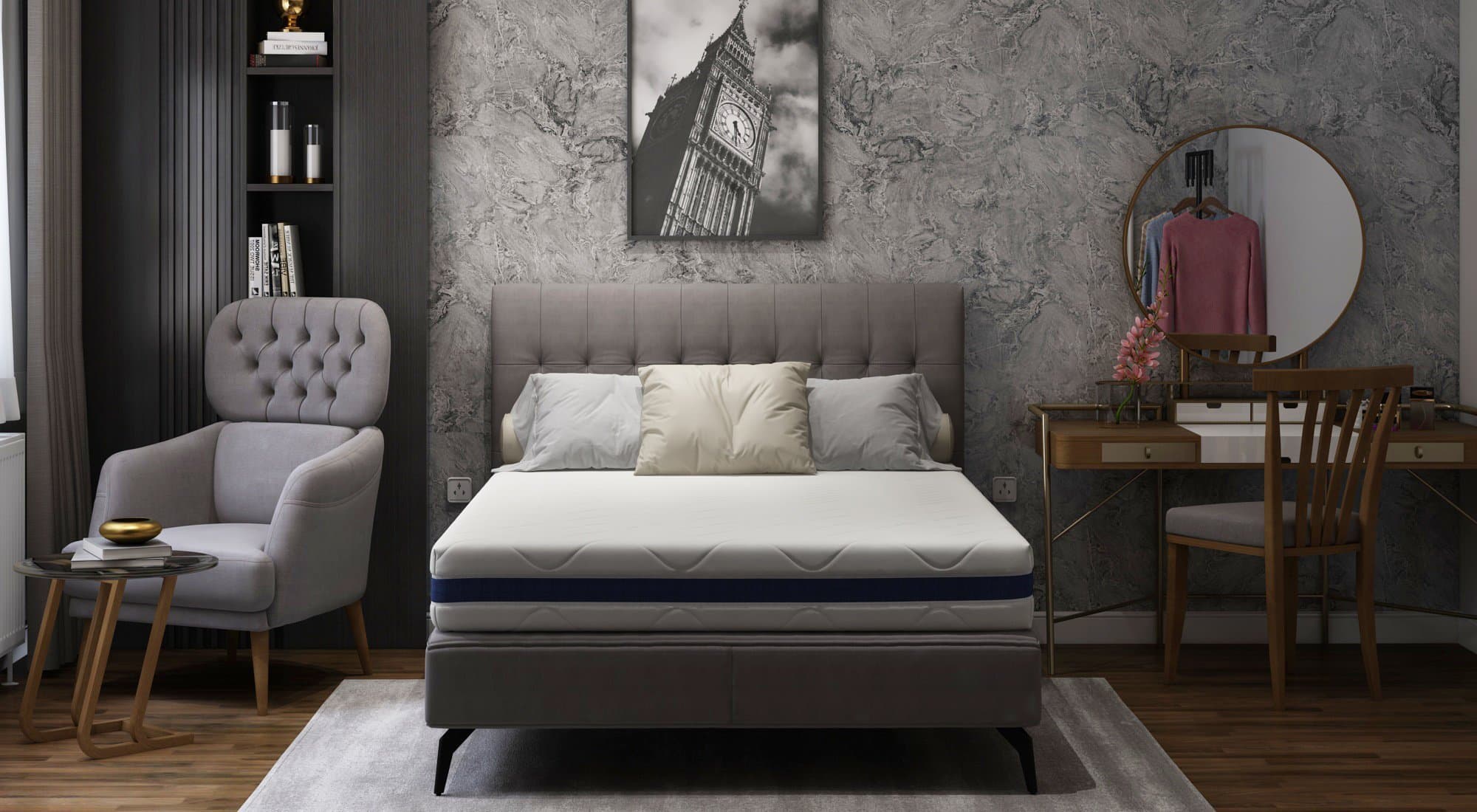 Saltea cu memorie Somnart Optimax Memory 90x200, inaltime 18cm, husa 3D detasabila si lavabila, rulata, cu manere, fermitate medie - 13