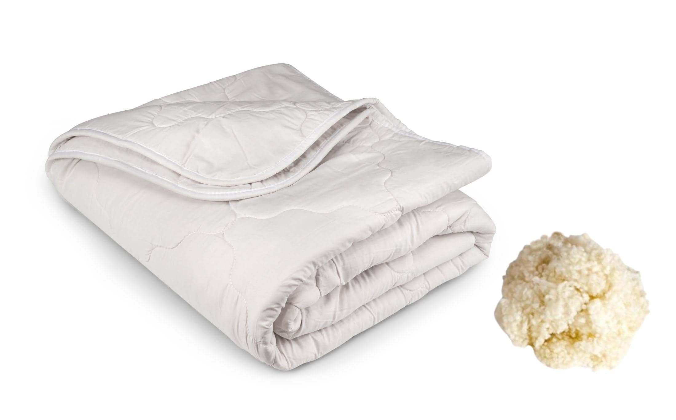 Pilota de iarna matlasata Wool & Comfort Somnart, 180x200 cm, umplutura 100% lana, 300 g/m², material exterior 100% bumbac