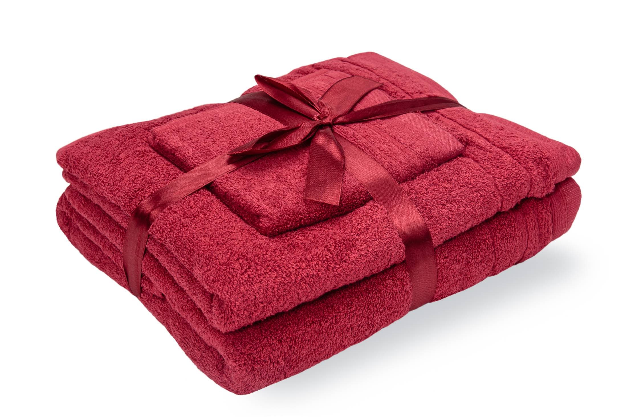 Set prosoape bumbac Somnart, 600gsm, de fata 50x90 cm + de corp 70x140 + de maini 30x50 cm - bordeaux - 3