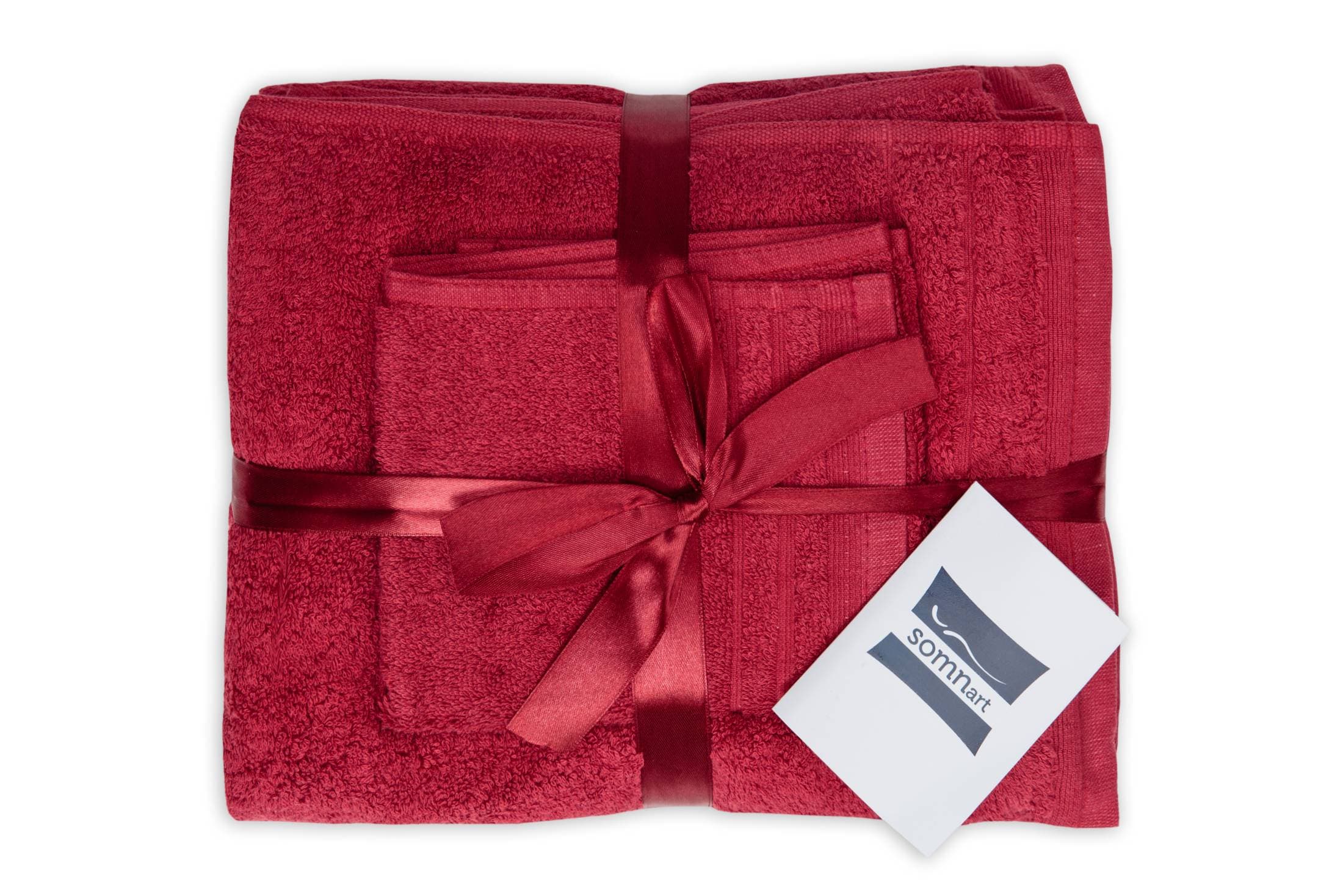 Set prosoape bumbac Somnart, 600gsm, de fata 50x90 cm + de corp 70x140 + de maini 30x50 cm - bordeaux - 2