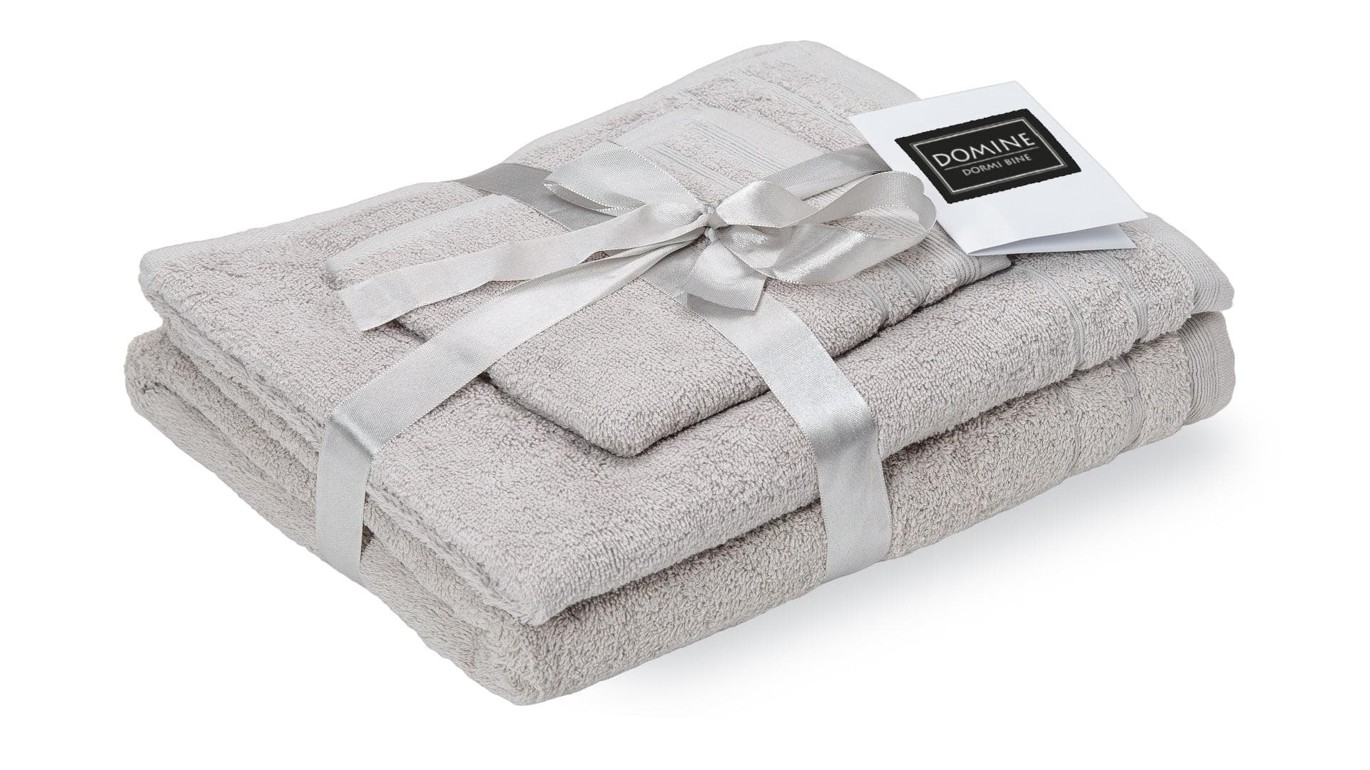 Set prosoape bumbac Domine 600gsm de fata 50x90 cm + de corp 70x140 + de maini 30x50 cm - gri