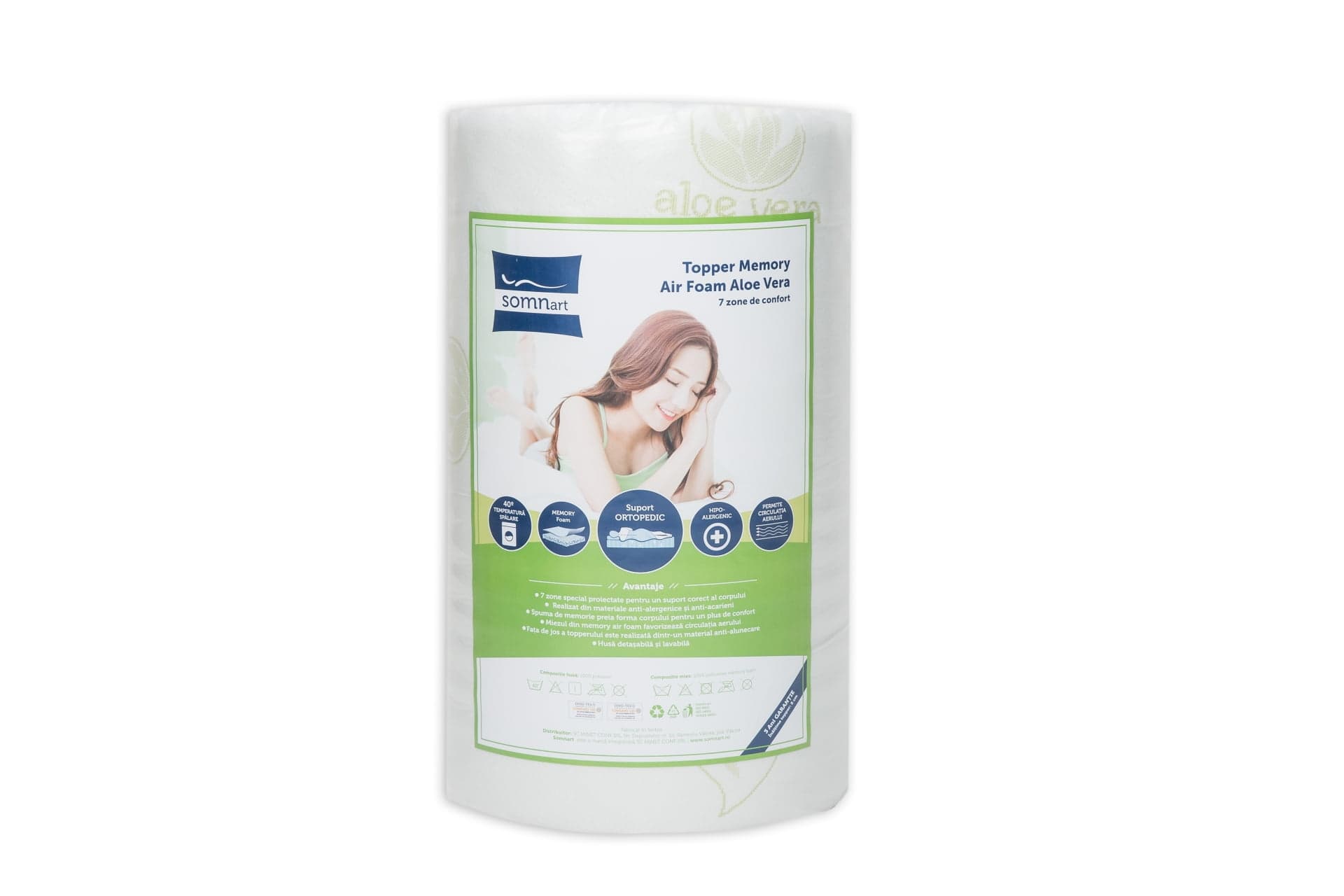 Topper Saltea Somnart Memory Air Foam Aloe Vera - 160x200 cm - 5