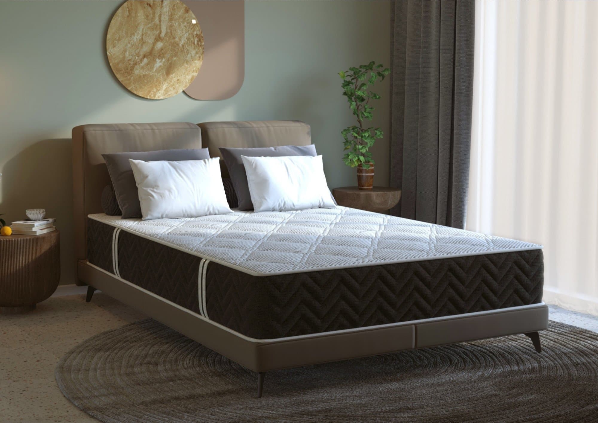 Saltea cu arcuri Pocket Somnart 2Face Confort 180x200, inaltime 22 cm, husa nedetasabila, manere, fermitate medie