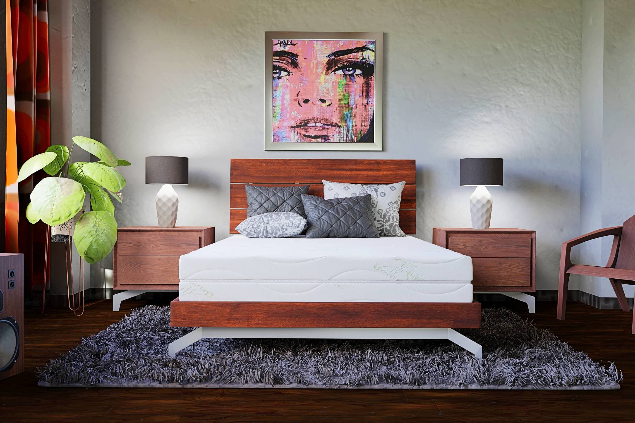 Saltea cu memorie 3D Somnart Memory Bambus 140x200, înălțime 16 cm, husă cu bambus lavabilă și detașabilă cu fermoar, mânere, fermitate medie - 3