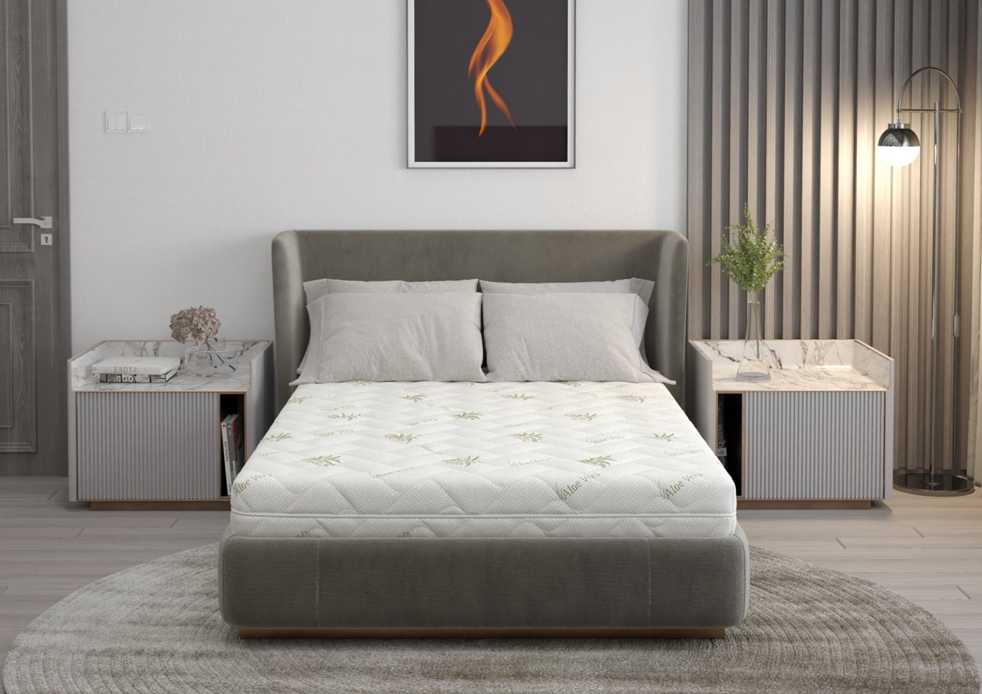 Saltea cu spumă poliuretanică Somnart FermiMax Aloe Vera 140x200, înălțime 15 cm, anatomică, husă lavabilă și detașabilă cu fermoar, fermitate ridicată - 3