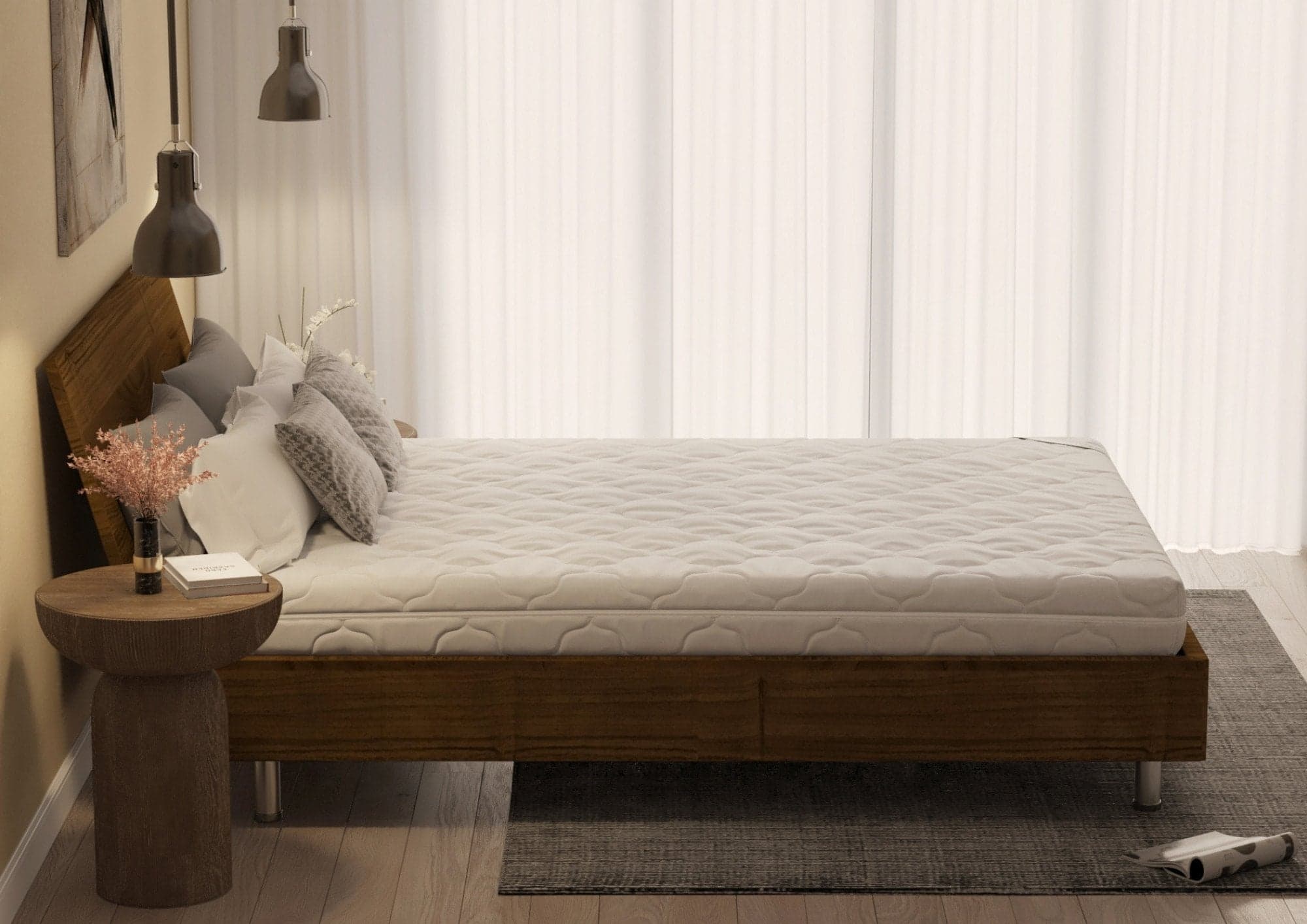 Saltea cu spumă poliuretanică HypoallergenicMed PolyCotton 140x200, hipoalergenică, husă lavabilă și detașabilă cu fermoar, fermitate medie - 4