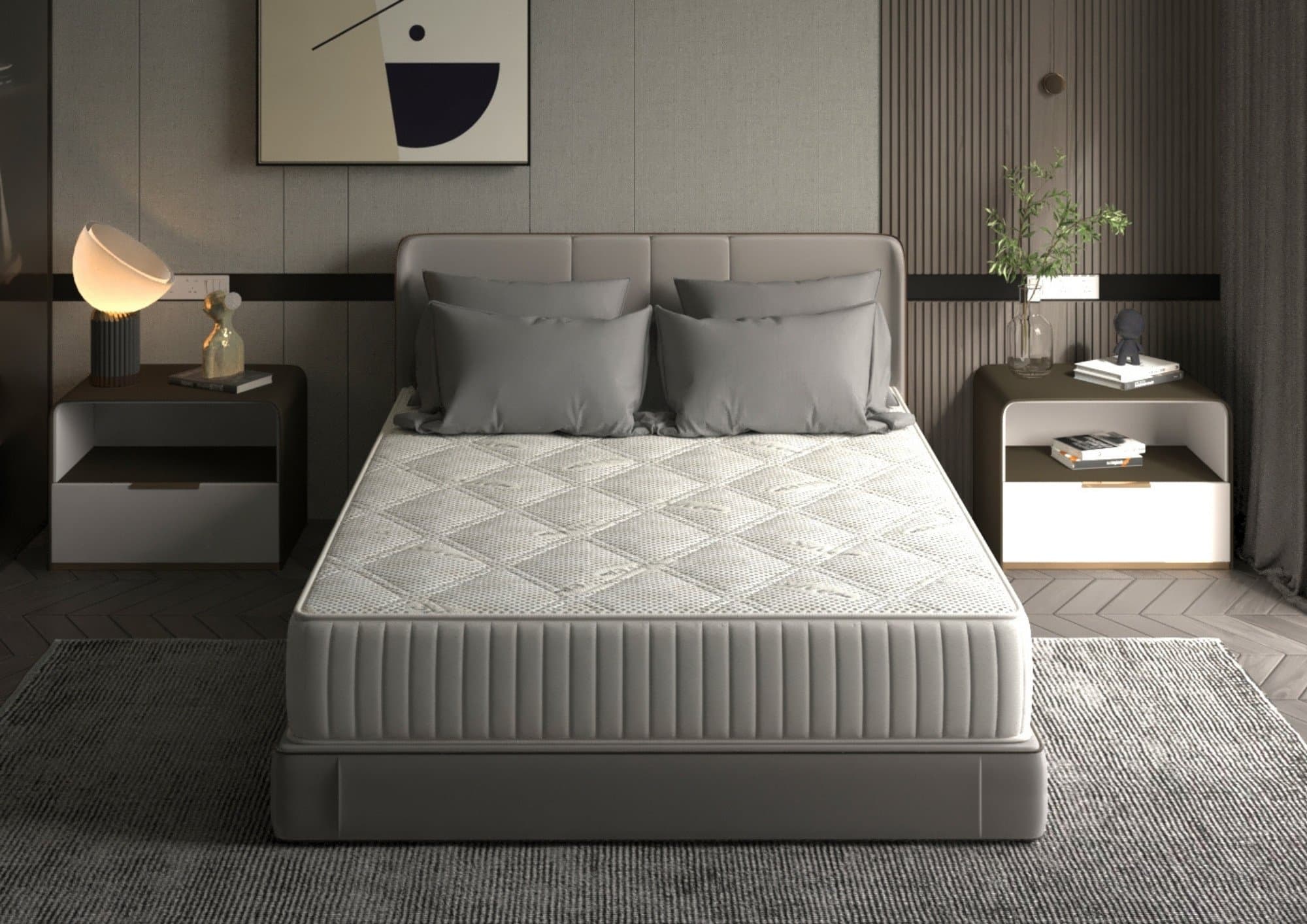 Saltea cu memorie Somnart Silver Relax 120x200, înălțime 24 cm, husă cu ioni de argint, cu mânere, fermitate medie