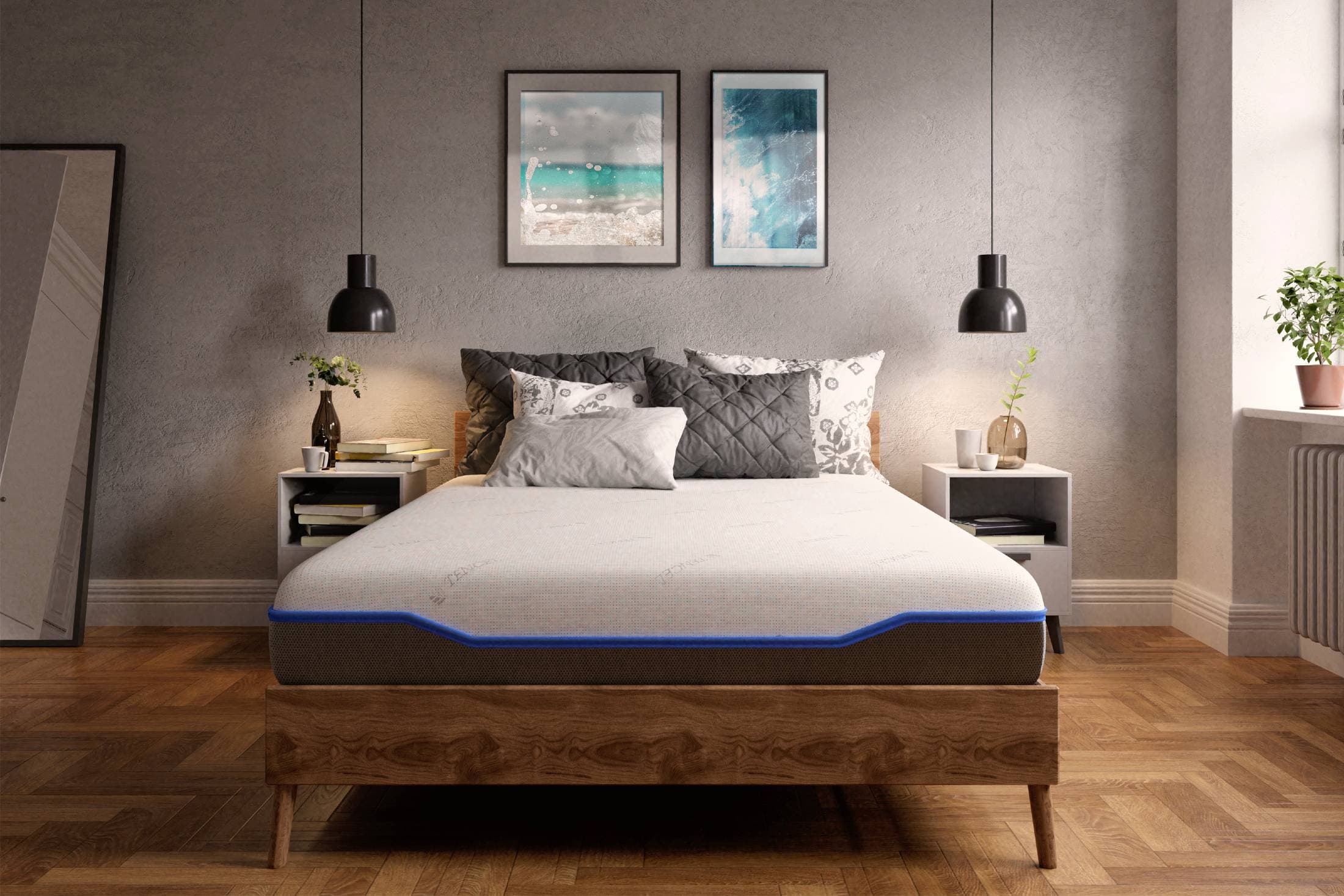 Saltea cu memorie și arcuri individuale Domine Tencel Ultra Pocket Multilayer 160x200, înălțime 24 cm, husă detașabilă, fermitate medie