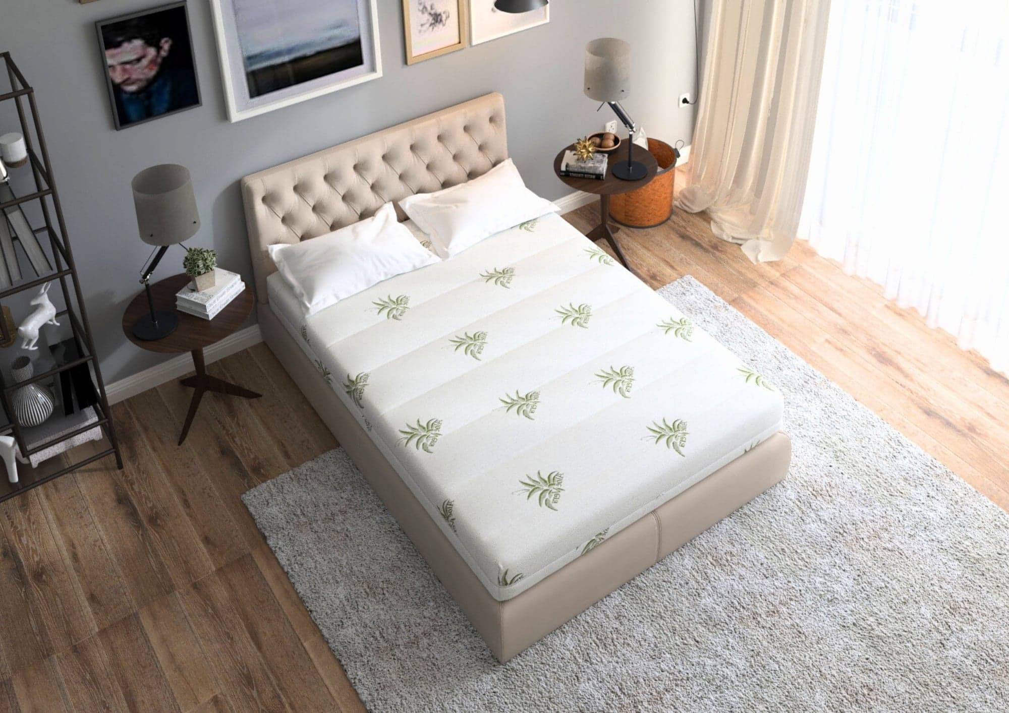 Saltea cu memorie SomnART XXL Memory Plus 200x200, înălțime 25cm, pentru persoane supraponderale, husă Aloe Vera detașabilă, rulată, fermitate mare - 3