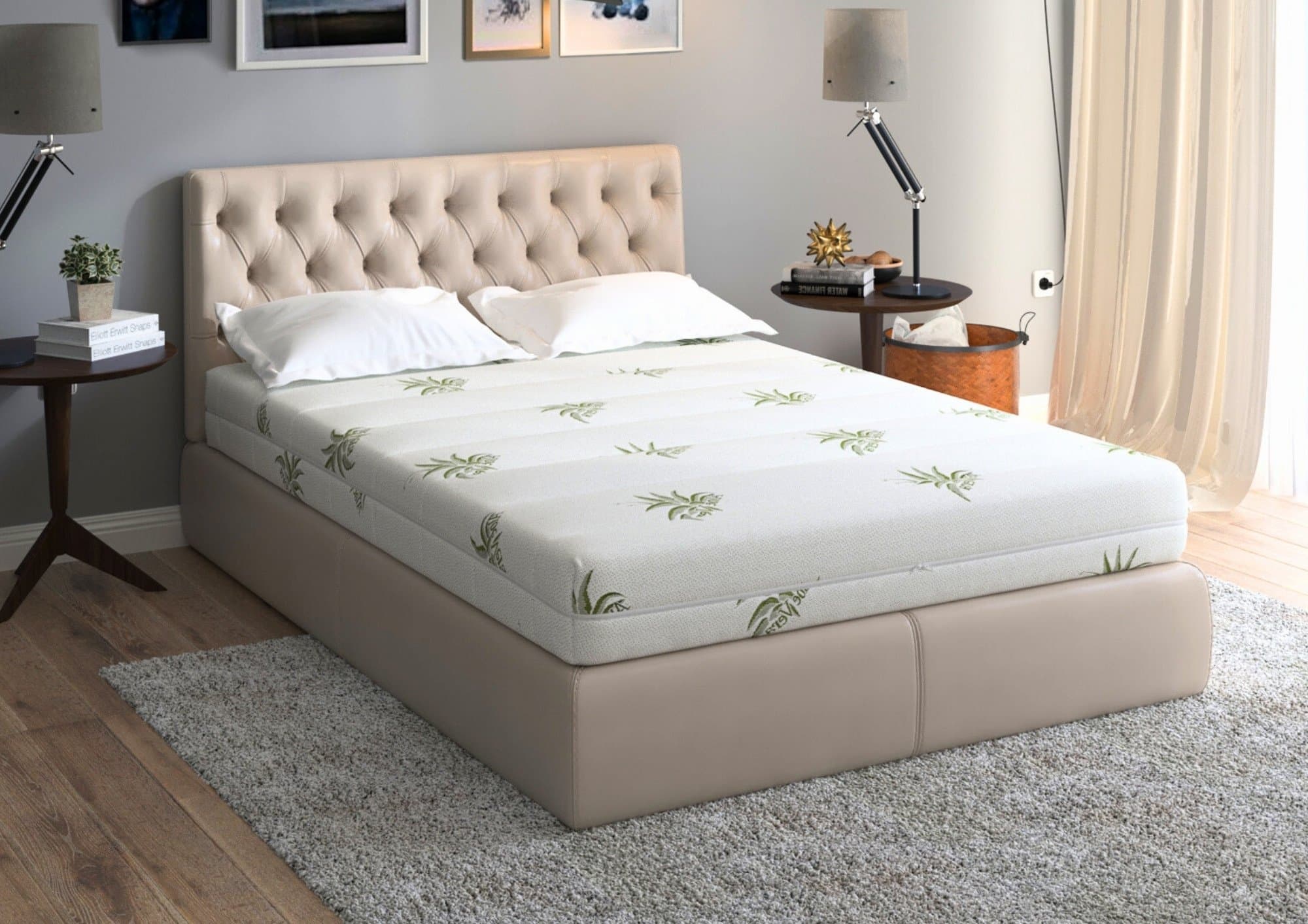 Saltea cu memorie Somnart XXL Memory Plus 140x200, înălțime 25 cm, pentru persoane supraponderale, husă Aloe Vera detașabilă, rulată, fermitate mare