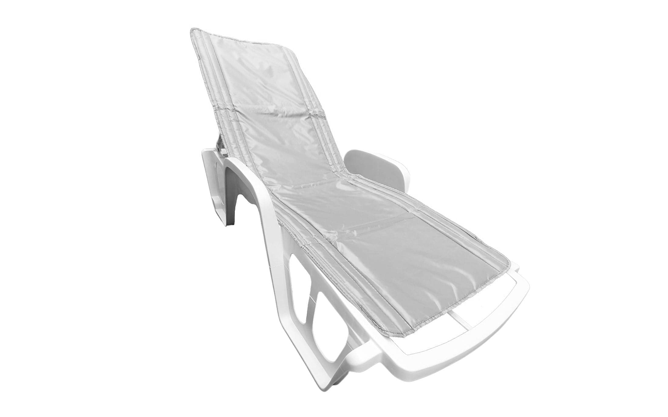 Saltea cu interior vatelină Somnart 60x190, înălțime 1 cm, pentru șezlong, două segmente, husă impermeabilă, culoare alb