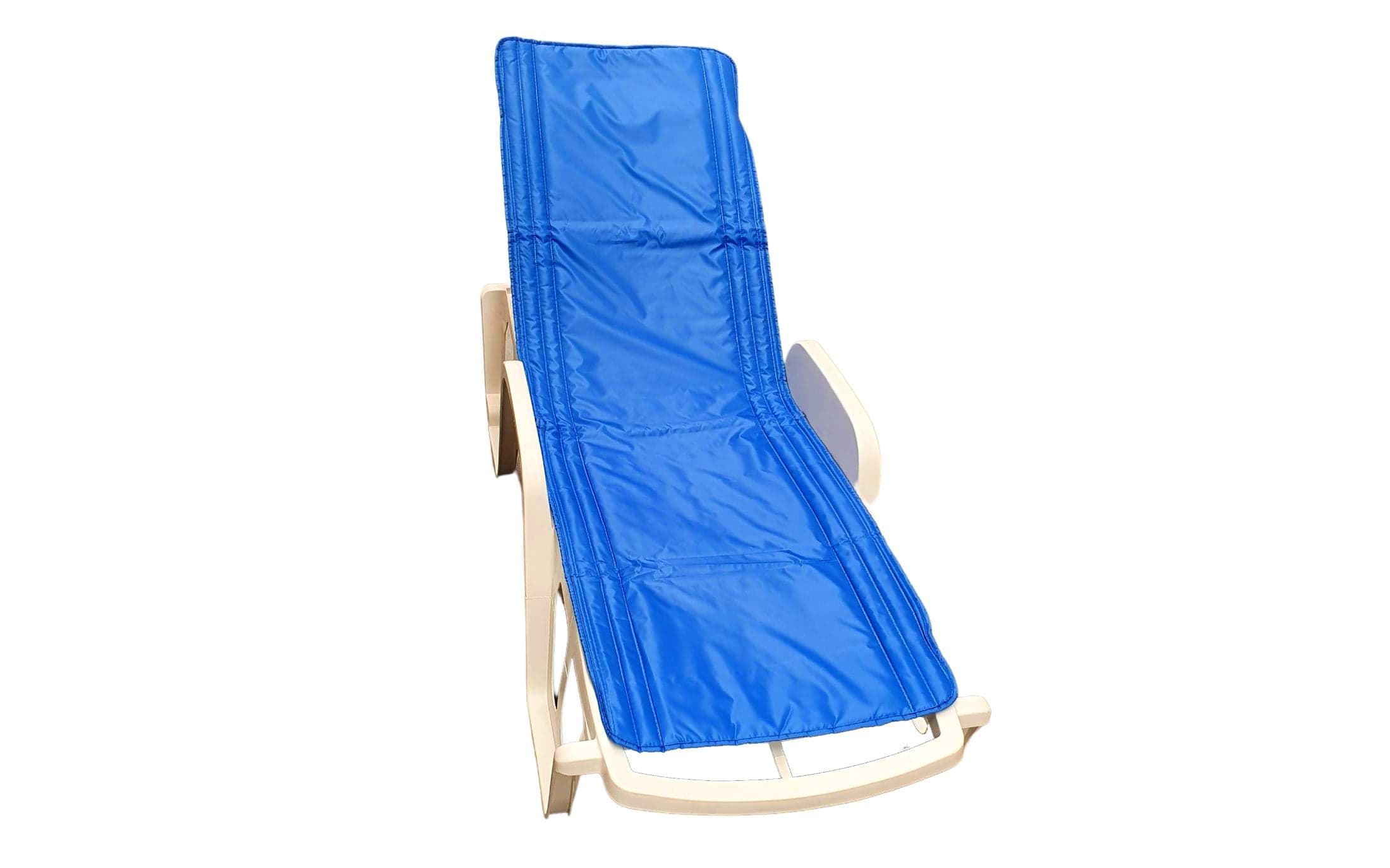 Saltea cu interior vatelină Somnart 60x190, înălțime 1 cm, pentru șezlong, două segmente, husă impermeabilă, culoare albastru - 2