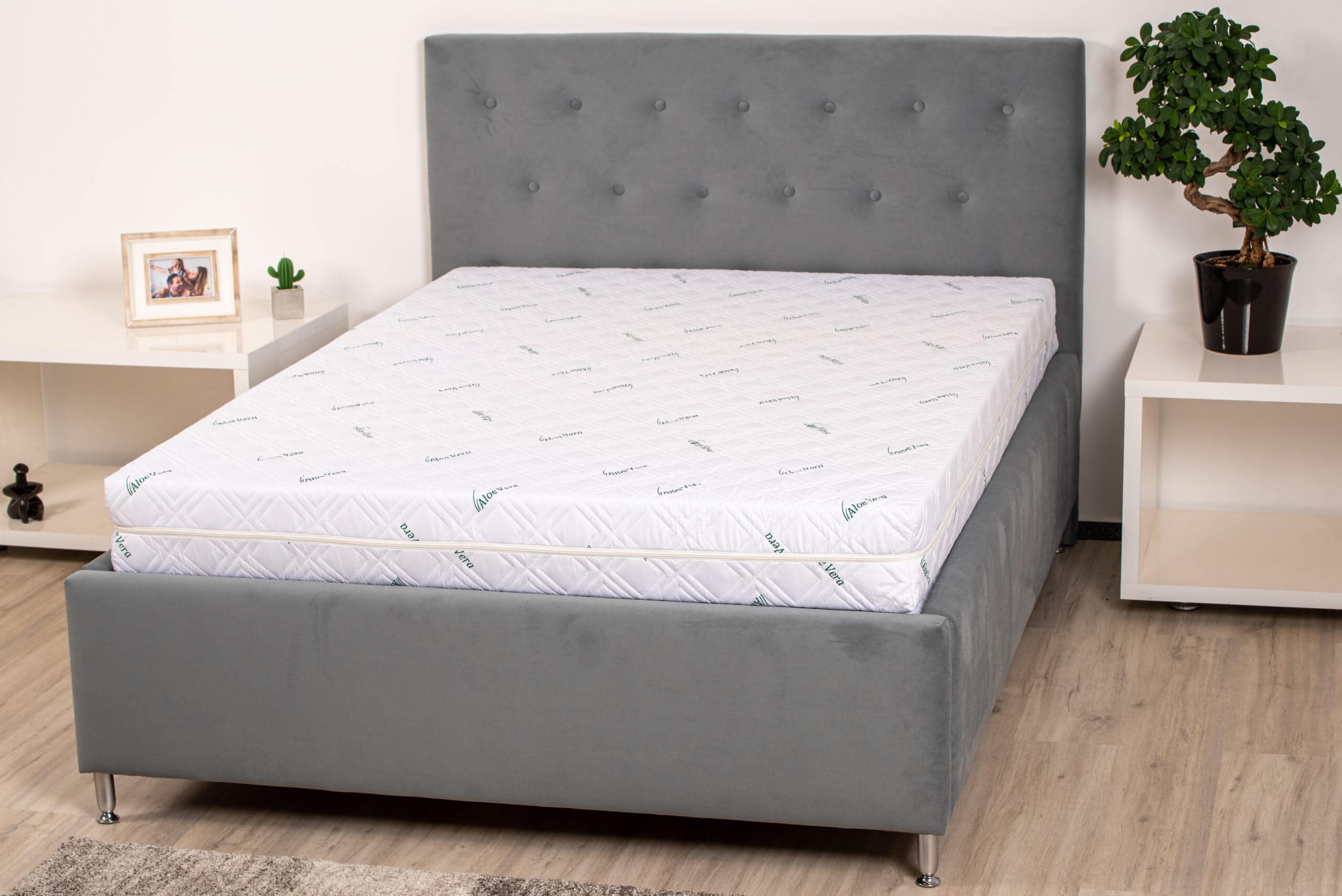 Saltea cu spumă poliuretanică Somnart Avantaj Ortopedic Aloe Vera 160x200, înălțime 16 cm, ortopedică, husă detașabilă, hipoalergenică, rulată, fermitate medie - 7