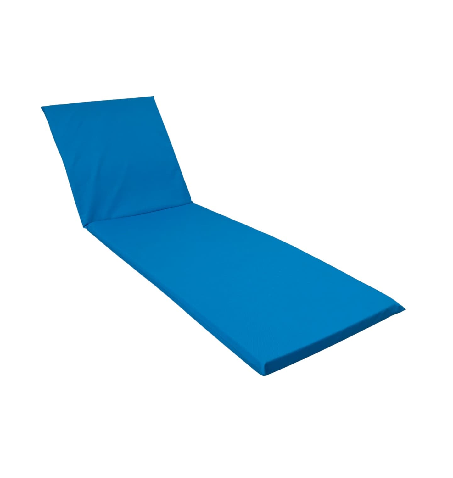 Saltea cu spumă poliuretanică Somnart 60x185, înălțime 4 cm, pentru șezlong, doua segmente, husă impermeabilă, culoare albastru deschis
