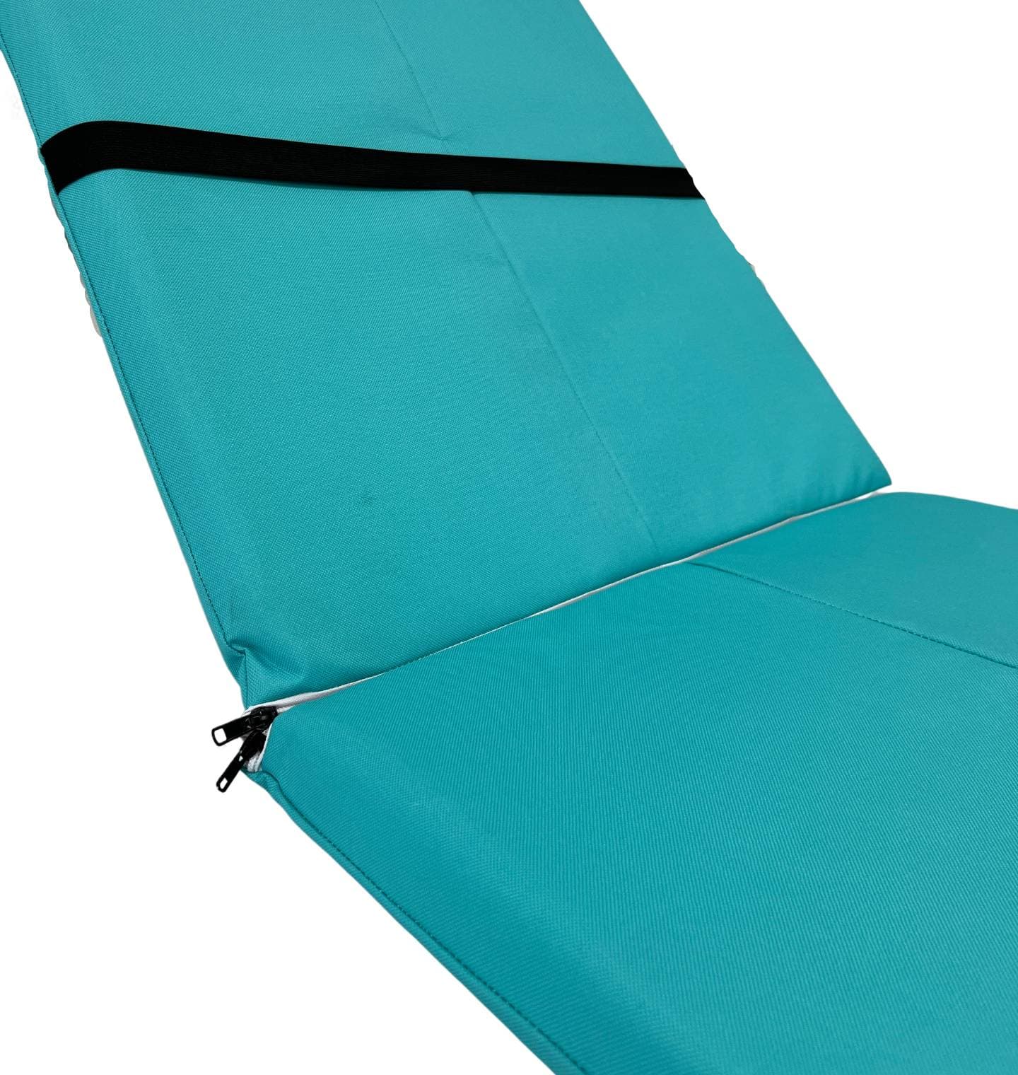 Saltea cu spumă poliuretanică Somnart 60x185, înălțime 4 cm, pentru șezlong, doua segmente, husă impermeabilă, culoare turcoaz - 2