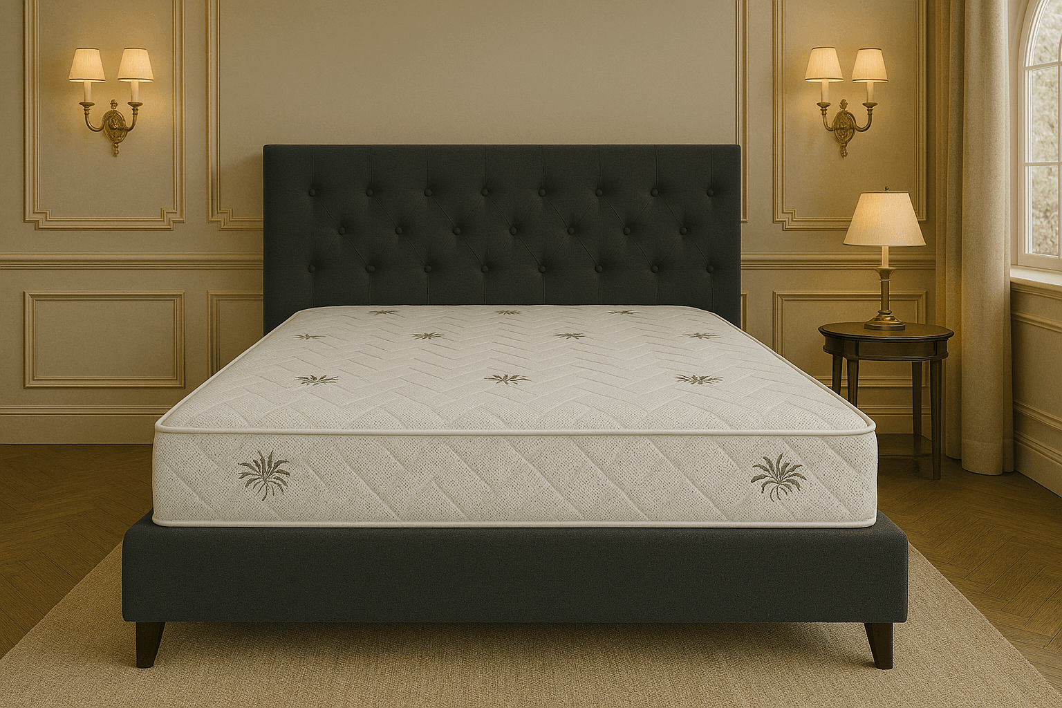 Saltea cu spuma poliuretanica Somnart Aloe Vera 140x200, înălțime 20 cm, husă cu Aloe Vera, fermitate medie