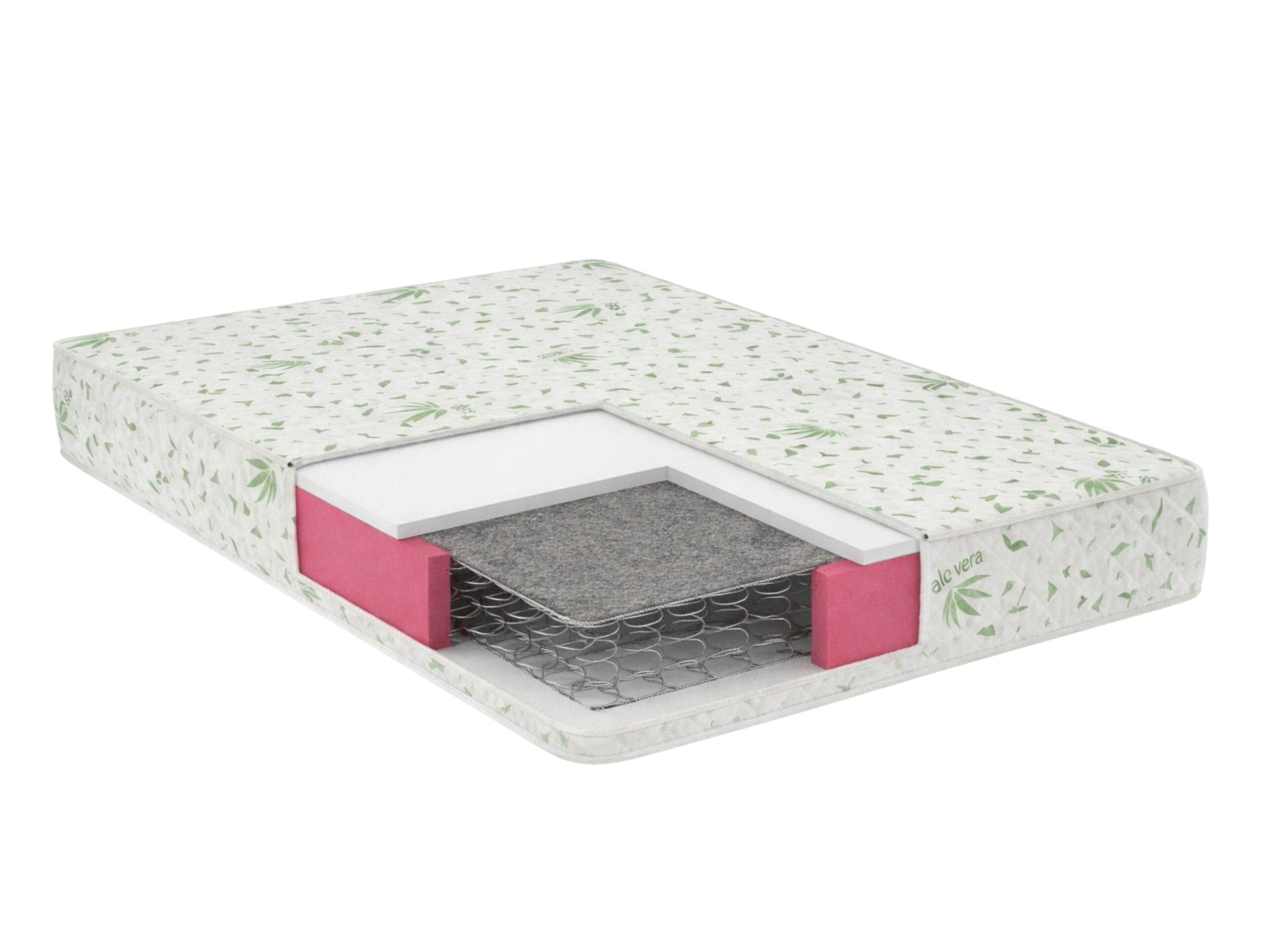 Saltea cu arcuri Somnia Aloe Vera 140×200, inaltime 20 cm, ortopedica, husa matlasata, doua fete, duritate medie - 2