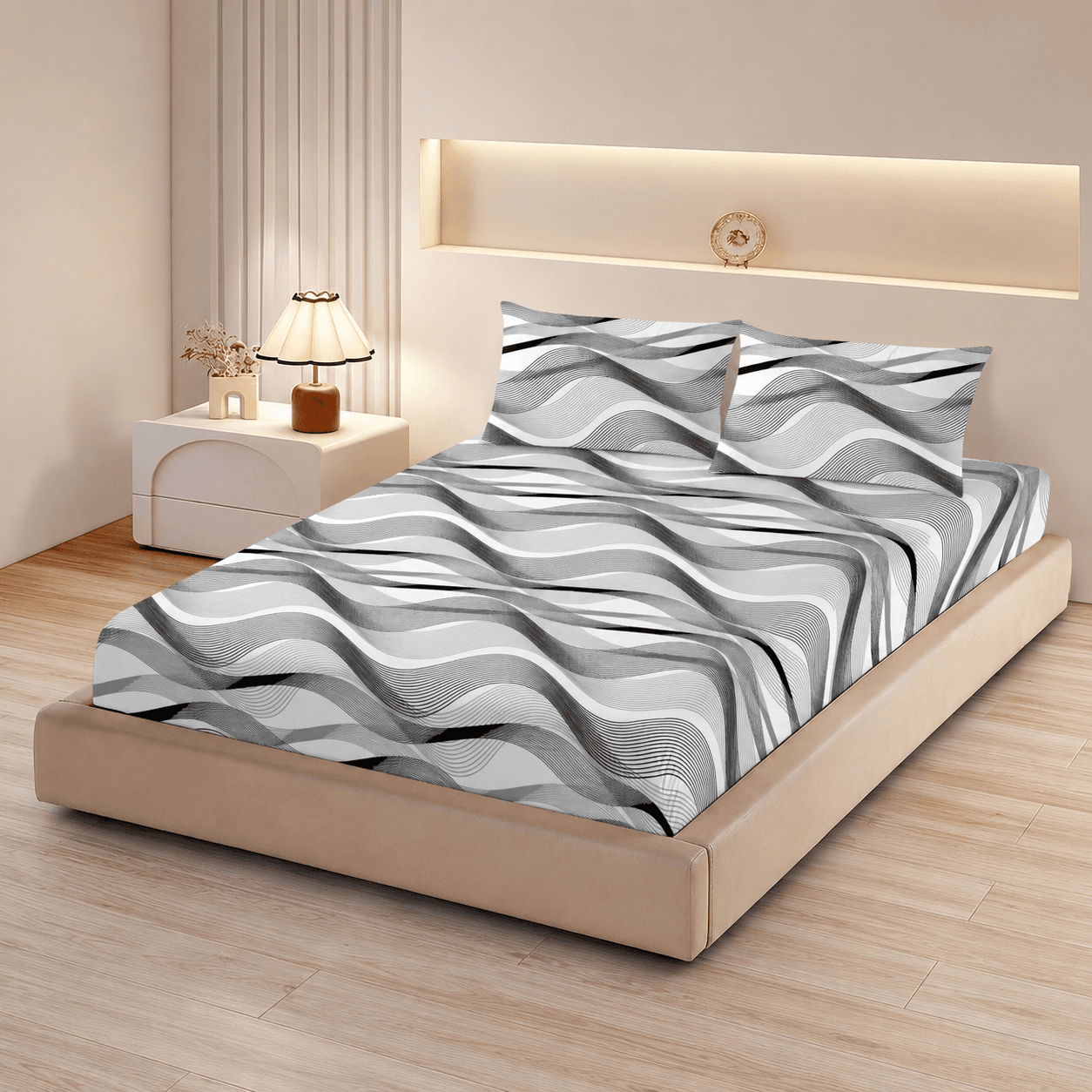 Husa de pat Finet + 2 fete de perna, pentru saltea de 160×200 cm, Bufnite
