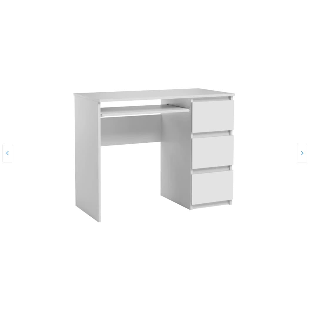 Birou Atelier Riga, dimensiuni, 96x50x75 cm, include 3 sertare culoare alb