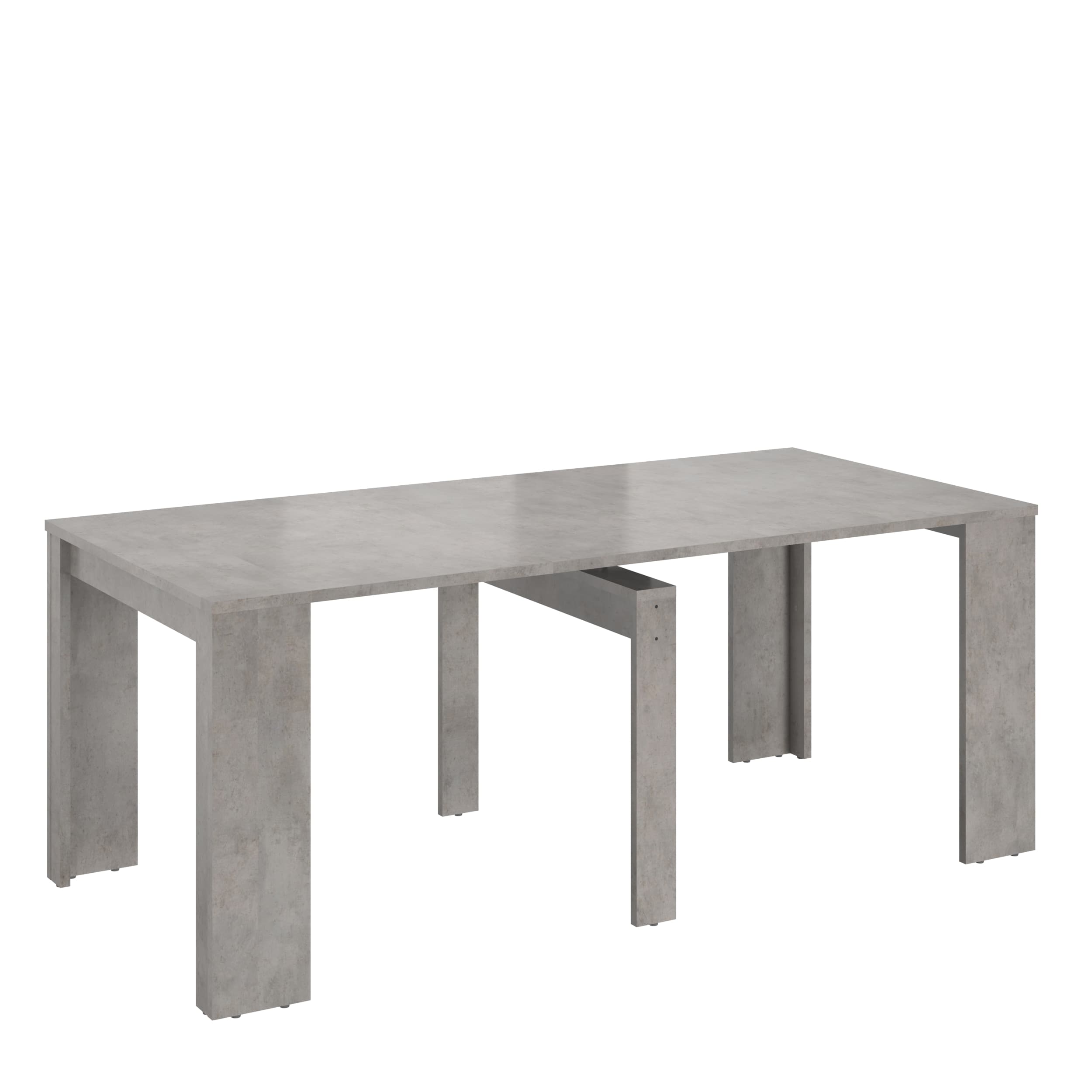 Masa dining extensibila gri-beton Helena