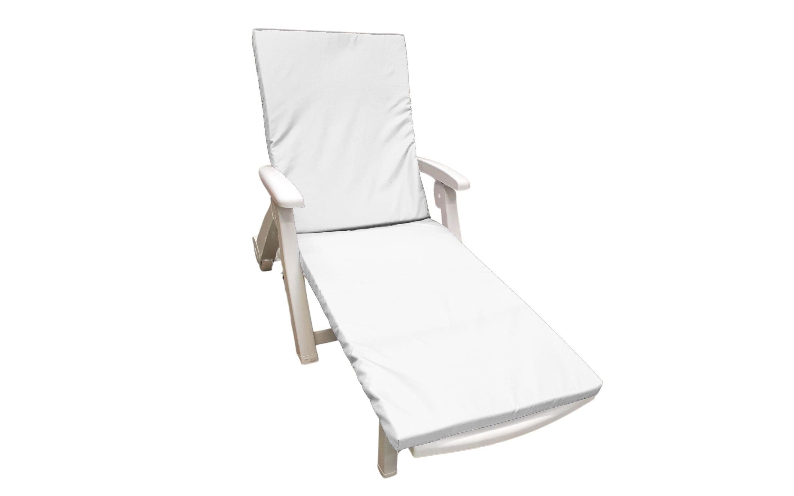 Saltea cu spumă poliuretanică Somnart 60x190, înălțime 4.5 cm, pentru șezlong, doua segmente, husă impermeabilă, culoare alb